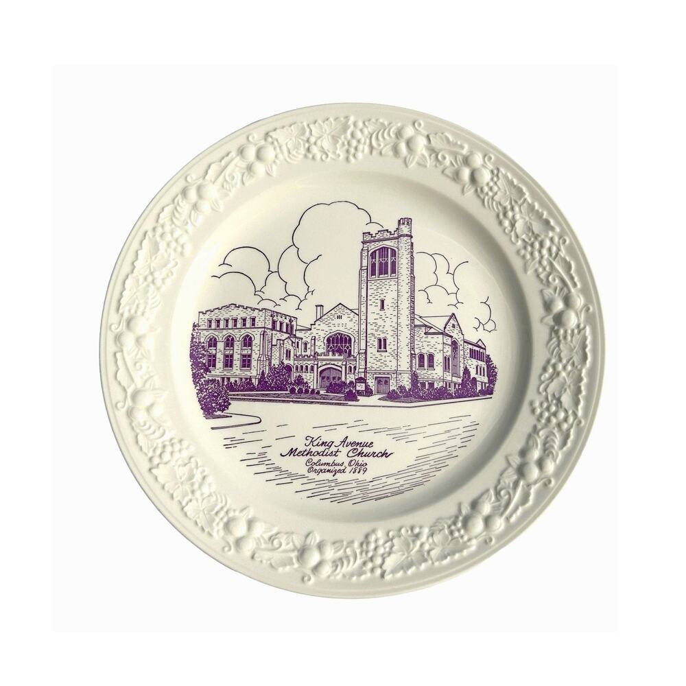 Columbus OH King Avenue Methodist Church Plate Vintage Mid Century Commemorative